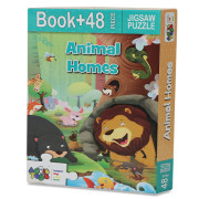Animal Homes - Jigsaw Puzzle (48 Piece + Educational Fun Fact Book Inside)