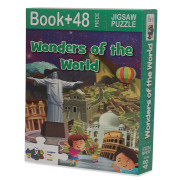Wonders of The World - Jigsaw Puzzle (48 Piece + Educational Fun Fact Book Inside)