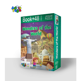 Wonders of The World Jigsaw Puzzle - (48 Piece + 24 Page Book Inside)